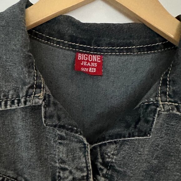 Y2K Vintage Denim Jacket (Size 36) Moto Boho style - Picture 7 of 7